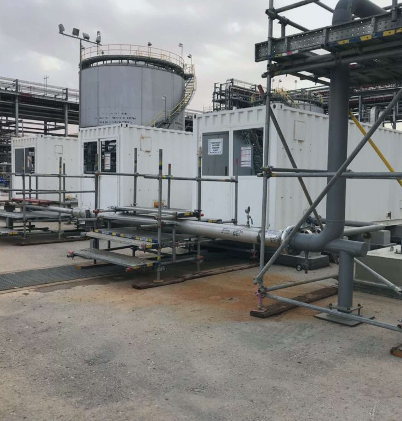 Containerised plants on a Saudi industrial site